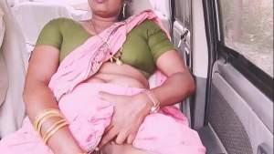 Beautiful housewife cheating husband try to fucking boyfriend in the car. Telugu dirty talks.