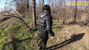 Tight leather pants, no panties, and a wet surprise in my car… A steamy blowjob outdoors followed by a rough forest fuc …