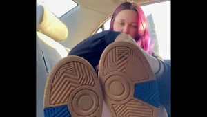 Public Teen Feet Joi / Anal Dildo Fun Car Caught!!!