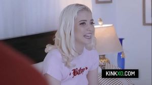 Petite blonde stepsis Chloe Cherry sucking off her stepbrother’s cock and rides on it