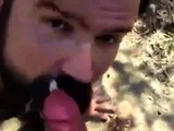 Bearded Daddy Gives Facial in the Woods