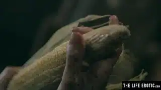 Kinky beauty has weird sex with a scarecrow and a corncob