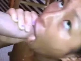Asian GF Sucks a Big Cock and Gets a Huge Facial