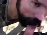 Bearded Daddy Gives Facial in the Woods