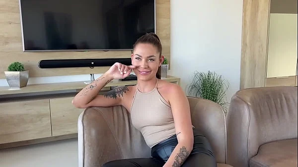 Casting beautiful young Hungarian girl turns into wild threesome with crazy squirting