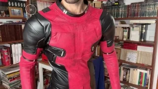 Deadpool strips and cums HARD