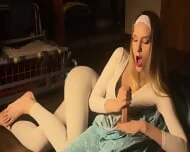 First Anal! Big Oiled Ass Blonde Anal POV