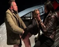 French Threesome Night Fuck Snow