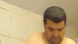 Playing with my small cock and sucking my tits