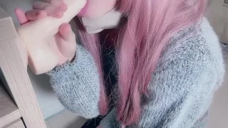 Sissy Gives Blowjobs and Swallows 3 Cum Loads♡【femboy crossdresser 女装 男の娘】