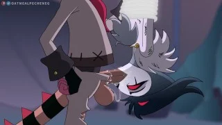 Stolas from Helluva Boss doing blowjob