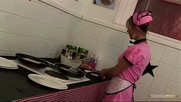 The blonde milf cook loves group sex so she invites her friends to her kitchen