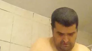 Playing with my small cock and sucking my tits