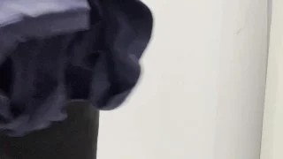 Young man with hard penis in his room while recording and touching his big dick