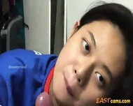 Amateur Indonesian Girl’s First Mouthful of Cum
