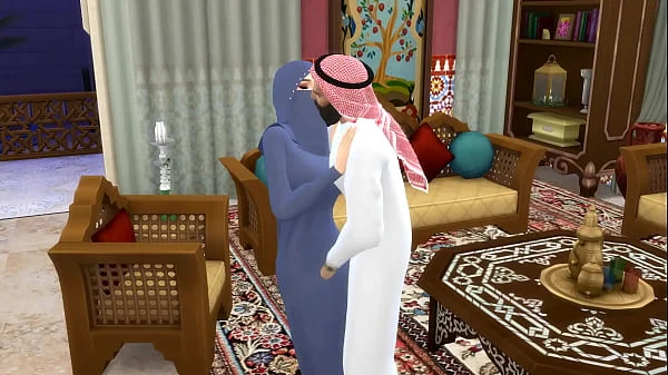Arab wife cheats on her husband while he is away with a strange Arab man