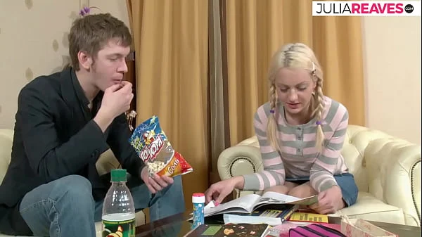 Blonde teen gets her first assfuck for learning purposes