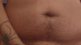 Chubby bear jerks off until he cums