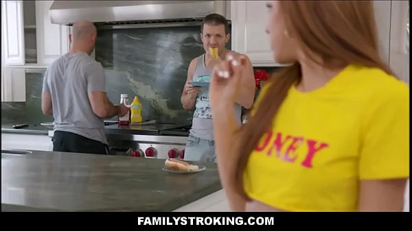 Cute Petite Stepsis Wearing Braces Seduces Stepbro