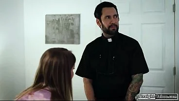 Even God cant help me withstand this horny teen seducing me.Busty Eliza Eves sits on top of her priest and kisses him.The blonde lets him fuck her