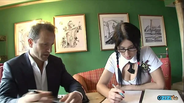 Girl with pigtails wants to get her pussy licked and dicked in the bedroom