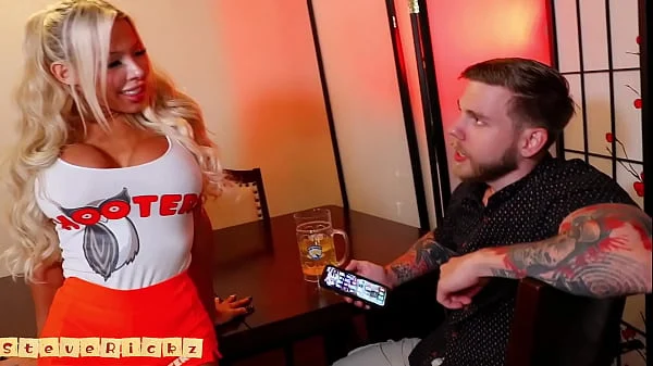 Horny Trans Waitress Knocks Over Plate of Wings so She Sucks My Big Dick and Takes Cock up Her Tight Ass