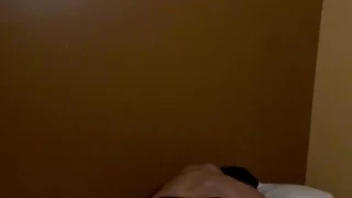 Hot guy in see through leather underwear masturbating and fucking himself with dildo in prison cell