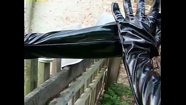 Rope-bound brunette gets some rough sex