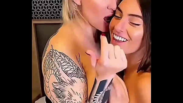 Vertical Mobile POB Blowjob and Deepthroat competition with Busty Blonde Milf and Teen Brunette