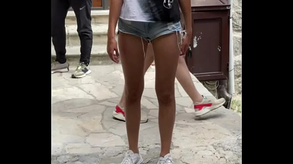 TALL SKINNY TEEN BRUNETTE FLASHES NATURAL TITS IN PUBLIC – RISKY DEEPTHROAT BLOW JOB AND SLOPPY DOGGY STYLE SEX