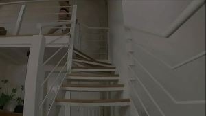 Hot Blonde in Spike Heels Gets Banged on the Stairs SQF