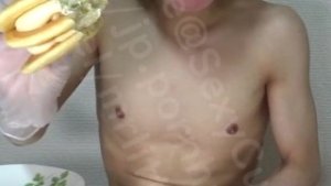 Naked Eating Masturbation Part14 Sample 【gay】【boy】【cute】【food】【hand job】【 male moaning】【 cum eating】