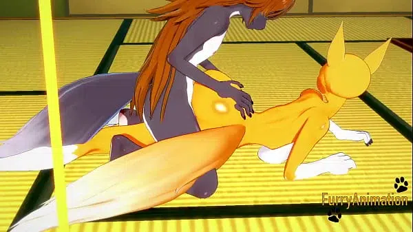 Digimon Hentai – Taomon & Grey Fox Hard Sex 2/2