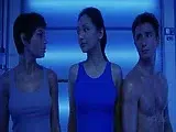 Jolene Blalock dropping out of a silver robe as we see