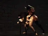 Super hot black shemale fucks hard a busty cuffed brunette