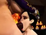 A super hot dickgirl fucks sexy young brunette in the castle