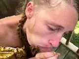 Amateur teen blowjob babe facialized and she loves it