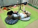 Chinese bondage – One leg hang & hogtied