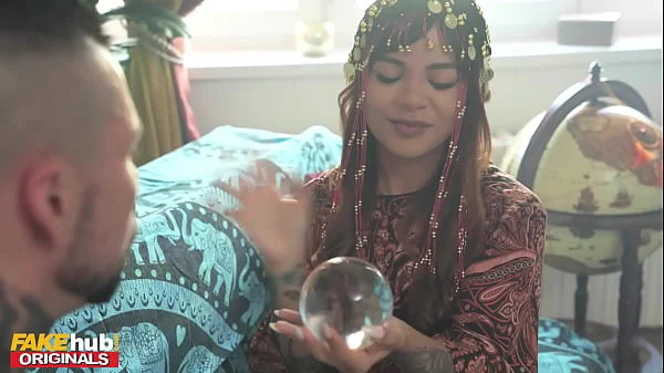 Fakehub – Petite free spirit pixie gets close up to some crystal balls
