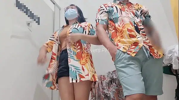 Latina Pinay Step Daughter fit clothes at the fitting room ended up fucking her