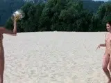 Sexy nudist girl with beautiful tits is so relaxed
