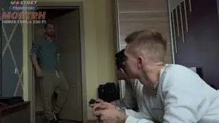 Stepfather and stepson fuck cute friends while they play console