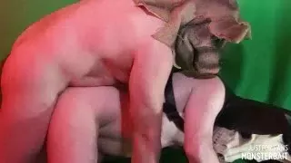 Pig mask pumping cum into his monster pal with some noisy anal. Preview of our newest film.